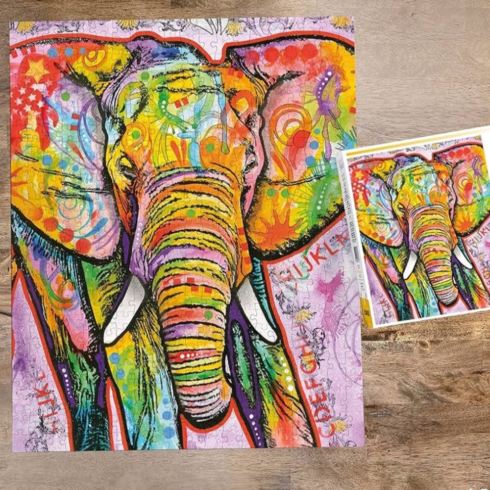 NWOT Aquarius Colorful Elephant Jigsaw Puzzle 🦋 - Picture 2 of 6